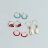 Fashion Shell Bead Hoop Earrings Set for Women Boho Stone Gold Color Circle Earring Brincos 2021 Trend Jewelry Gift New