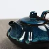 Bule de Jun estufa Bule de esmalte, Temmoku Pot Feito artesanal Kung Fu Chá Chinês Cerimônia de Chá Fontes 180ml 210621
