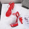 Sandaler 14 cm Pole Dance Shoes Women's Large Size 34-43 Super High Heel Stiletto Transparent Crystal Wedding