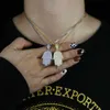 Mano del ángel fatima colgante gargantilla hip hop con hielo de circonía cúbica de oro cz collar de piedra hombres 2106211990