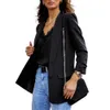 y2k chique vrouwen herfst blazer jas mode basic blazer casual solid button lange mouw werk pak jas kantoor elegante blazers x0721