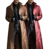 Trenchs pour hommes élégants hommes veste couleur unie Streetwear col rabattu pardessus Long manteau Viol22