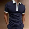 Mäns Polos Skjorta Män Solid Spotify Premium Golf Kläder Blusar Märke Casual Turn-down Sommar Loose Zipper Man Social Short Sleeve