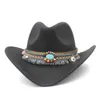 Kind Wol Holle Western Cowboyhoed met Kwastje Riem Kinderen Meisje Jazzhoed Cowgirl Sombrero Cap Maat 5254cm voor 48 jaar Q08054852973