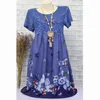 Casual Dresses Baharcelin Big Size 5xl Butterfly Printed Dress Girl Women Vintage Short Sleeve Lace Brodery Vestidos