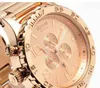 الموضة الكلاسيكية الجديدة Chrono Nixo 51-30 Chrono in All Rose Gold Watch A083-897 Watch Original Box212G