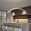 Length 1200mm ARC Shape White Or Black Led Hanging Lamp Modern Pendant Lights For Dining Room Bar Kitchen Lamps276q