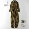 Button Up Casual Long Broek Jumpsuits Dames Lange Mouw Herfst Winter Overall Overall Casual Streetstyle Yellow Jumpsuits 210415