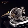 40mm Bovet 1822 Tourbillon Amadeo Fleurie Orologi Orologio da uomo al quarzo Cassa in oro giallo Quadrante scheletrato Cinturino in pelle marrone HWBT Hello 259t