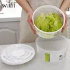 Wiilii Salad Spinner Lettuce Greens Washer Dryer Drainer Crisper Strainer For Washing Drying Leafy Vegetables Kitchen Tools