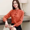 Korean Chiffon Women Blouses Shirt Wome Long Sleeve Shirts Office Lady Ruffles Blouse Tops Plus Size Blusas Mujer De Moda 210531