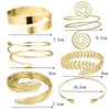 Boho Gold Color Leaves Upper Arm Cuff Bracelet Laurel Leaf Shape Arm Band Armband Female Women Armlet Bracelet Bangle Jewelry Q0720