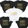 6 Maten Bachelorette Party Bruid Bruid Squad T-shirt Bruids Douche Bruid om Single Hen Party Wedding Decorations Levert 210408