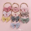 Słodkie dzieci Bowknot Akcesoria Do Włosów Klasyczny Houndstooth Check Bow Child Headband Baby Miękkie Jednomierz Nylon Haird Princess Ozdoby D186