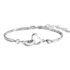 Bangle Bracelet Jewelry Fashion Durable Eye-catching Delicate Women Double Heart For Lover Hand Chain