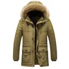 Män vinterjacka parkas kappa päls krage mode tjockna bomull varm ull liner jackor casual stor storlek 7xl män coat 211104