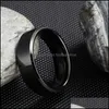 Solitaire Ring Rings Jewelry Somen 6Mm 8Mm Black Tungsten Carbide Polished Flat For Men Wedding Band Engagement Mens Anillo Hombre Y1128 Dro