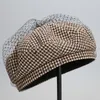 القبعات الشتاء شبكة خمر ألف الطيور شعرية الرسام قبعة الخريف أزياء البريطانية اللباس الصوف برعم المرأة اليابانية لوليتا