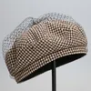 Berets Winter Malha Vintage Mil Lattice Pintor Chapéu Outono Moda Britânica Vestido Lãs Lolita