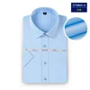 Koszulka z krótkim rękawem Biznesowa Koszula Mężczyźni Marka Mężczyzna Sukienka Koszule Casual Slim Bez Iron Elastyczna Koszulka Homme Camisa Social Masculina 210524