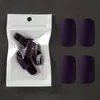 24pcs Short Frosted Matte Fake Nails Tips Solid Color Square Detachable False Nail Art Tip Girl Hand Decoration