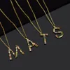 925 Sterling Silver Gold Letter M Hängsmycke Initial F Alfabet Halsband Monogram Opals 2021 Kvinnor Tillbehör Smycken