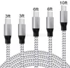 Cable de carga de datos trenzado de aleación de aluminio de alta velocidad para teléfono móvil Android Mcrio v8/Tipo-C Cable de 1M 3 pies Nuevo