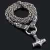 ペンダントネックレスハンマーMjolnir Fist Rune Necklaceステンレススチールメンジュエリーノルスバイキング1401798