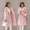 Women's Fur & Faux Autumn Women Suede Lambswool Coat 2021 Winter Female Long Thick Deerskin Fleece Warm Sheepskin Jackets Outwear