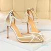 Women Shoes Sexy Casual High Heels Thin Heel Shallow Mouth Pointed Hollow Belt With Mesh Sandals 2021