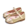 Moda Desenhos Animados Gato Meninas Sapatos Lindos Doces Tênis Casuais Crianças Sapatilhas Gatinha Menina Preto Rosa Dourado 210821