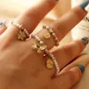 Elastic Pearl Bead Rings Y2K Aesthetic Cute Minimalist Star Jewelry for Party Women G1125