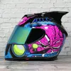 Caschi da moto 2021 Casco da corsa Full Face Double Lens Casco Moto con corni moda Motocross DOT Bike Dot approvato