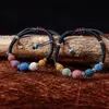 Braided Colorful Lava Stone Beads strand Bracelet Friendship Bracelets Adjustable Rope Essential Oil Diffuser Women Jewelry Gift