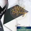 Feliz cumpleaños acrílico redonda tarta transparente topper decoraciones de cumpleaños de la tarjeta de hornear