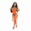 New Women Summer Outfits Mesh Two Piece Set Tracksuits Sleeveless Sheer T Shirt Pants Matching Set Beautiful Night Club Wear Bulk Sports Suits 6995