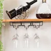 Iron Wall Mount Wine Glass Hanging Holder Goblet Stemware Storage Organizer Rack 210705