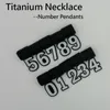 Nummer hanger voor titanium sport ketting charms