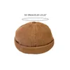 Шапочка/крышки черепа ретро -шапочка моряка шляпа Docker Cap Cerburoy Brimless с регулируемым декором рабочих Pros22