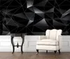 Custom Modern Abstract 3D Black Geometric Photo Photo Carta da parati 3D Bar Office Game Room Industrial Decor Wallpapers murali