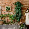 5pcs 230cm Grön konstgjorda blad Garland Fake Ivy Leaf Plants Vine Creeper Krans för hemträdgård Bröllop DIY Party Decoration