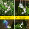 Güneş Lambaları LED Asılı Spinner Top Işıkları Bahçe Dekor için Rüzgar Chile Açık Noel Windbell Işık Powered