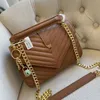 Postman Bag Messenger Purse Women Shoulder Crossbody Handbag Fashion Plain Thread Real Leather Goat Skin Hasp Chian Flap Bags Hardware Lock Decoration