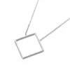 YiKLN Classic Hollow Geometric Square Pendant Necklaces Jewelry Titanium Steel Chokers Necklace For Women Colares YN17052