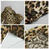 Free Women Sexy Leopard Print Long Dress One Shoulder Sleeve Split Bodycon Club Runway Party 210524