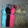 Yoga Outfits Energy Seamless Gym Set Women 2 Piece Short Sets Fitness Atletisk Sport Running Suit Workout Shorts Sportkläder