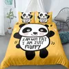 Panda Impresso 2/3 pcs conjunto de cama de bambu capa de edredão para adulto criança cama e fronhas colheres COBRETER cobre conjuntos de cama 210615