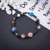 Beaded Strands Handmade Universe Galaxy De åtta planeterna Solar System Guardian Star Natural Stone Beads Armband Bangle for Women Men Trum2