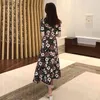 Mode femmes robe printemps imprimé jupe portefeuille bord de mer vacances floral long 210520