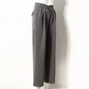 Pantalones bombachos informales minimalistas para mujer, pantalones sólidos fruncidos de cintura alta, ropa de moda femenina, primavera 210521
